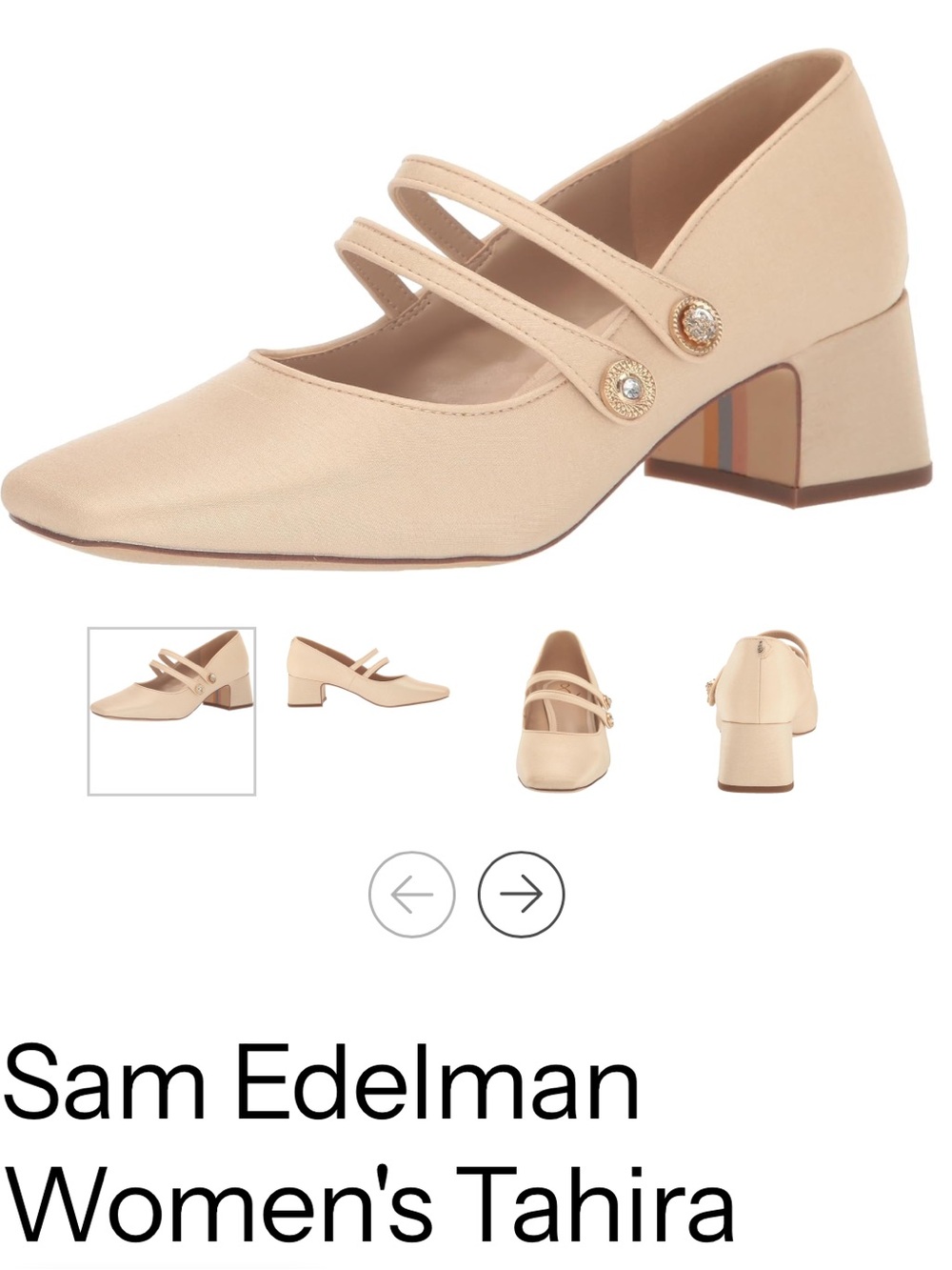 Sam Edelman Tahira Cream Mary Jane Block Heel Pumps
